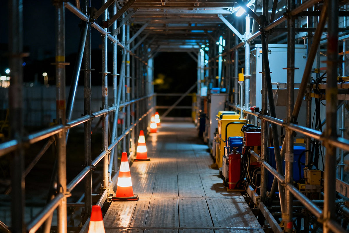 Illuminazione efficiente: sicurezza e risparmio nei cantieri notturni